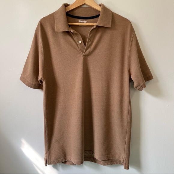 St. John’s Bay Heritage Pique Polo, Tan, Size M - Picture 1 of 7